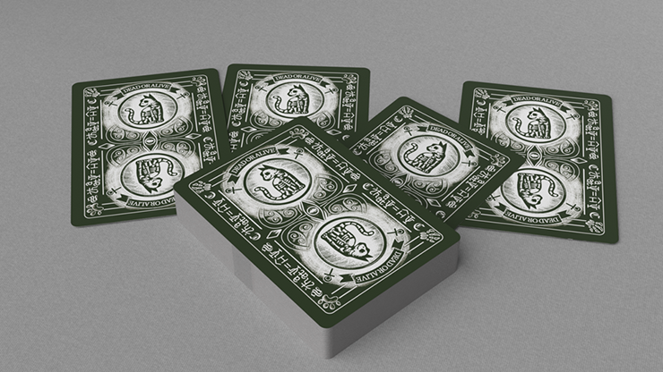 Schrodinger's Cat: Alive Green Edition Playing Cards