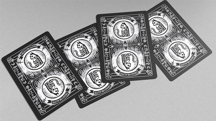 Schrodinger's Cat: Quantum Gilded Dead Black Playing Cards