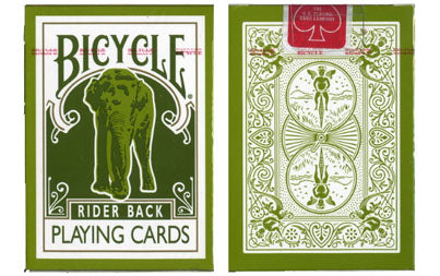 Green Bicycle Elephant (Tsunami) Playing Cards