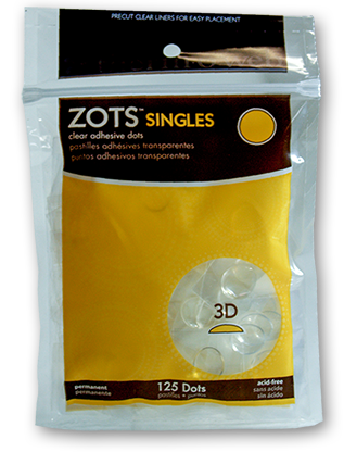 Sticky Dots 3D (125 dots 1/2" diameter) Roll of Singles