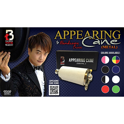 Appearing Cane (Metal / Red & White) by Handsome Criss and Taiwan Ben Magic - Trick