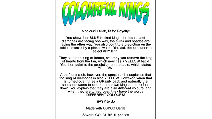 Colorful Kings (Gimmick and Online Instructions) by Vinny Sagoo - Trick