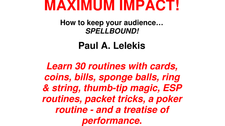 MAXIMUM IMPACT by Paul A. Lelekis eBook (Download)