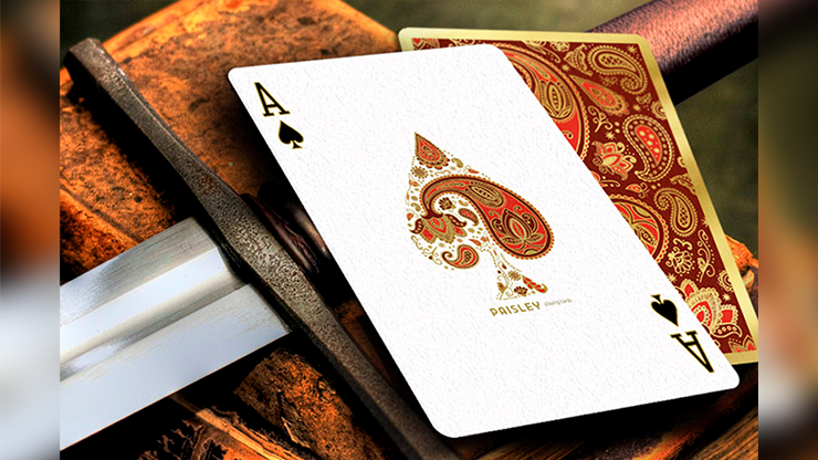 Paisley Royals (Red) Playing Cards by Dutch Card House Company