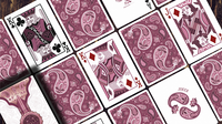 Marked Paisley Ton sur Ton Poudre Rouge Playing Cards