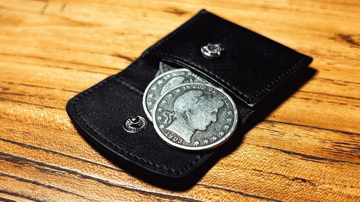 The Cowhide Coin Wallet (Black) by Bacon Magic - Trick