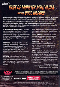 Docc Hilford:  Bride Of Monster Mentalism  Volume 3 - DVD