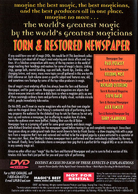 World's Greatest Magic: Torn And Restored Newspaper - DVD